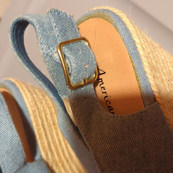American eagle jean wedge sandals like new - Picture 5 of 6